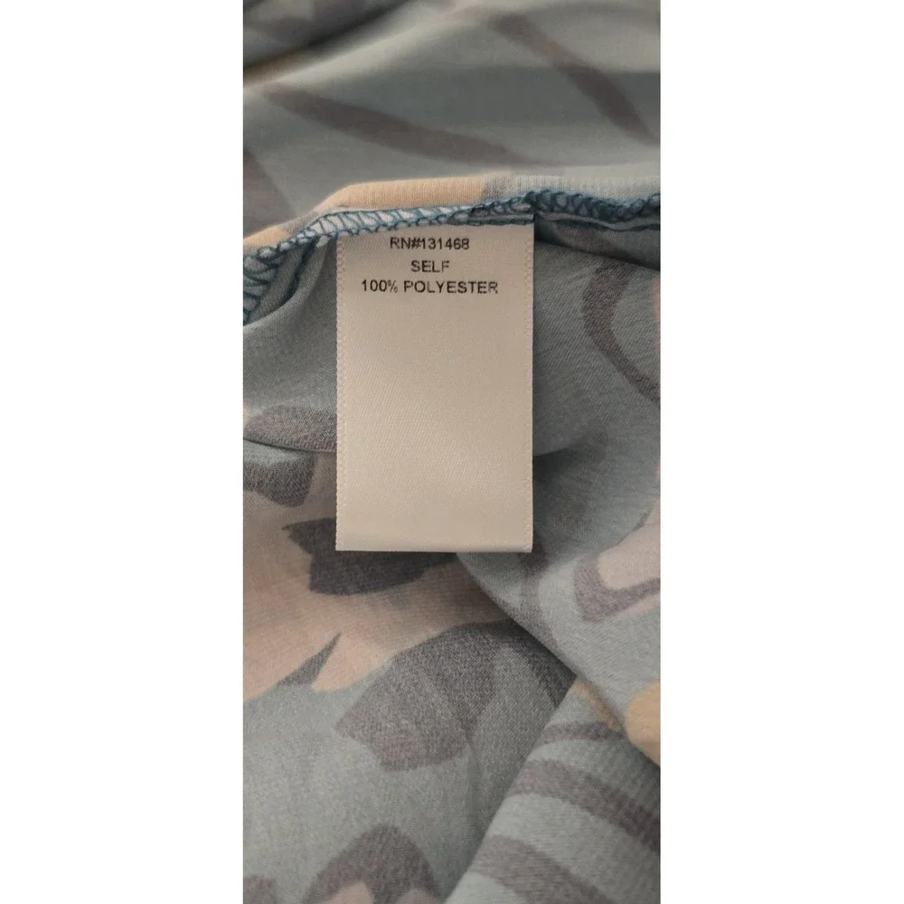 NWT FATE Women's Floral Long Sleeve Peasant Blouse Blue Orange‎ White Size 3XL